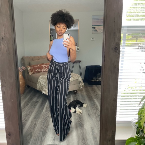 Black And White Flare Pants - Picture 8 of 15